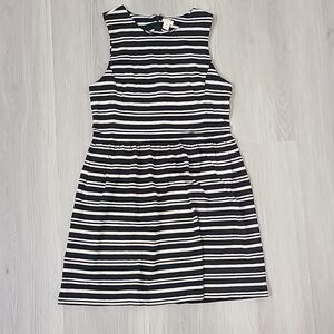 J. Crew Black White Striped Dress medium preppy old money sleeveless women's